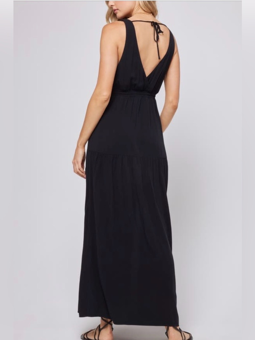 L*Space Emma Swim Cover-Up Black Maxi Dress with High Side Slit Size Medium NWT - Picture 9 of 9